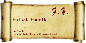 Feiszt Henrik névjegykártya